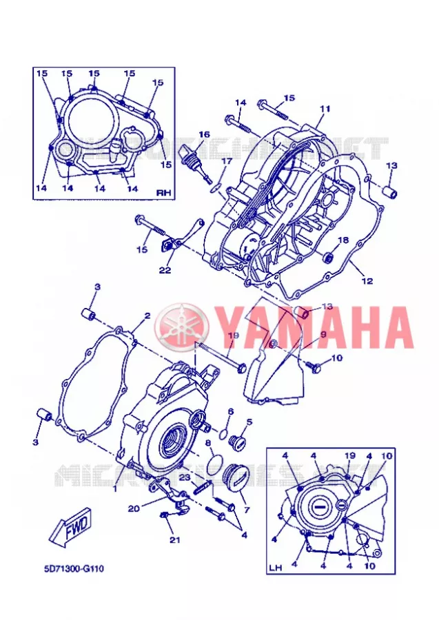 CARTER - MOTEUR 1 Yamaha MOTO 125 2012 R125  YZF-R125