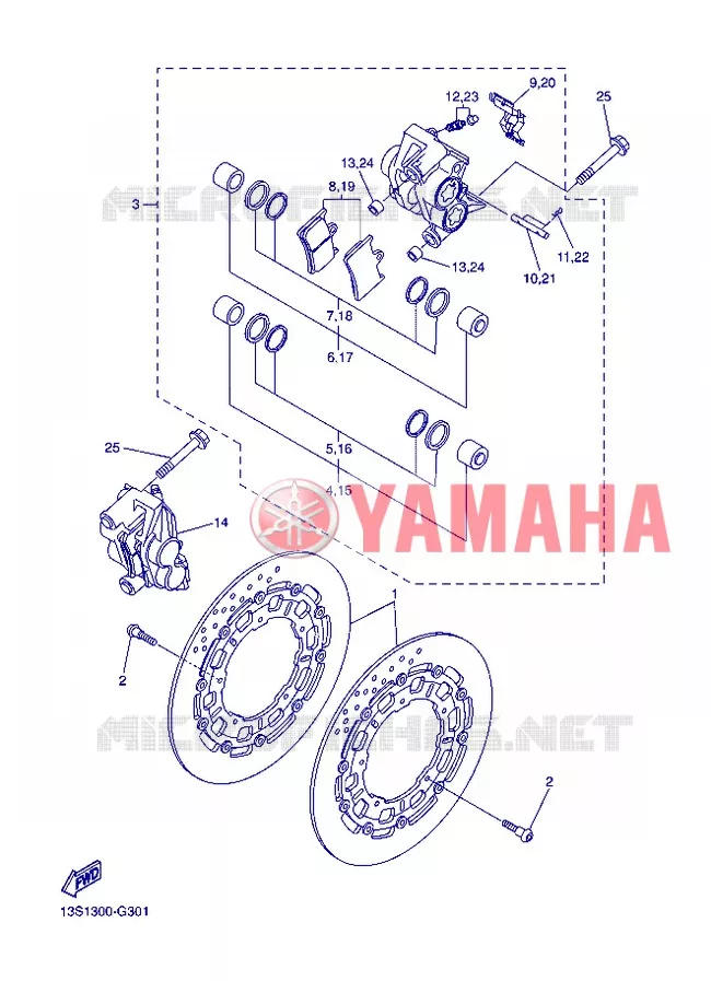 ETRIER DE FREIN AVANT Yamaha MOTO 600 2012 R6  YZF-R6