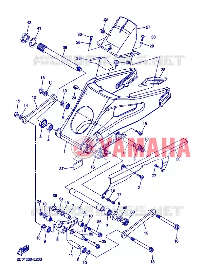 BRAS ARRIERE Yamaha MOTO 600 2012 R6  YZF-R6
