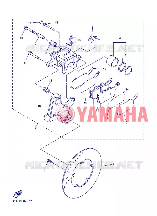 ETRIER DE FREIN ARRIERE Yamaha MOTO 600 2012 R6  YZF-R6