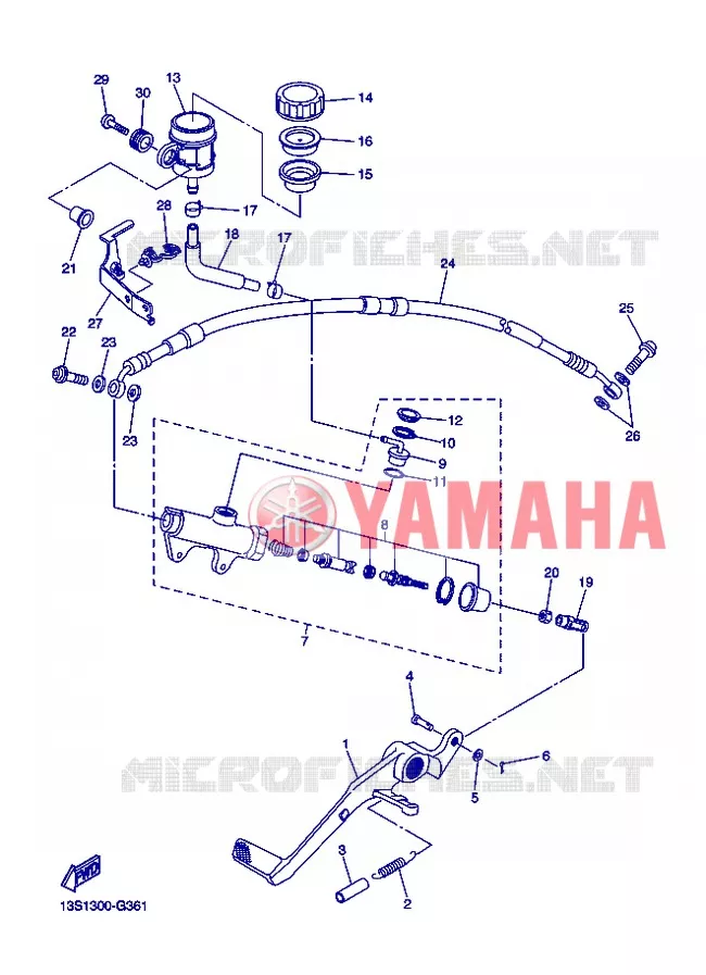 MAITRE CYLINDRE DE FREIN ARRIERE Yamaha MOTO 600 2012 R6  YZF-R6