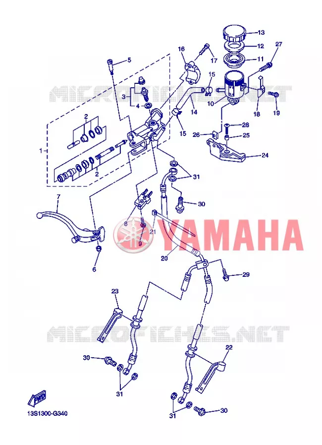 MAITRE CYLINDRE DE FREIN AVANT Yamaha MOTO 600 2012 R6  YZF-R6