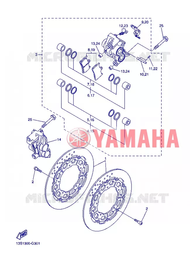 ETRIER DE FREIN AVANT Yamaha MOTO 600 2012 R6  YZF-R6