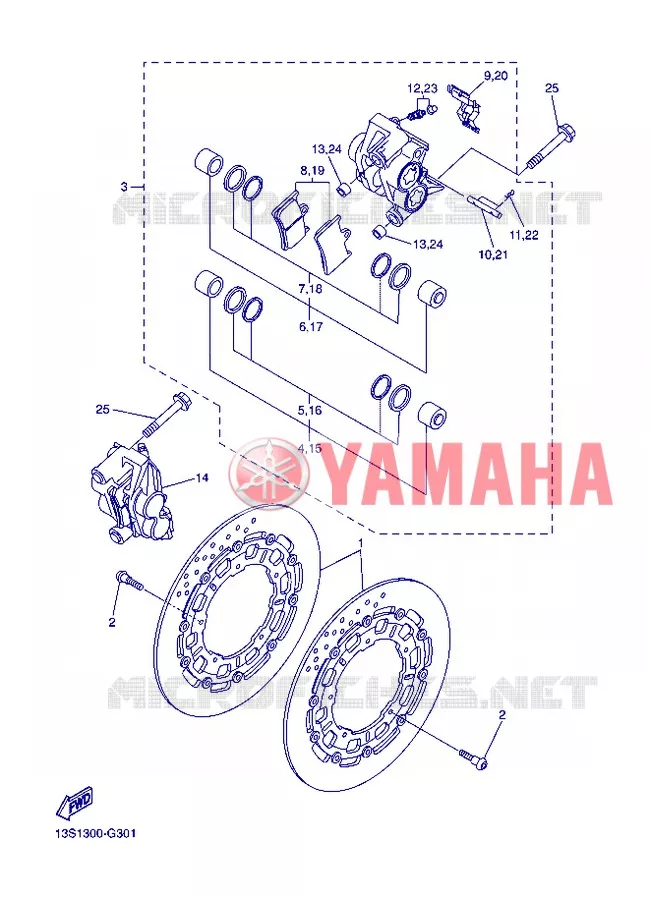 ETRIER DE FREIN AVANT Yamaha MOTO 600 2012 R6  YZF-R6