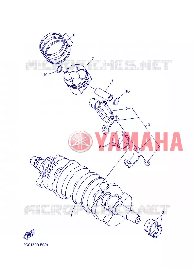 VILEBREQUIN / PISTON Yamaha MOTO 600 2012 R6  YZF-R6