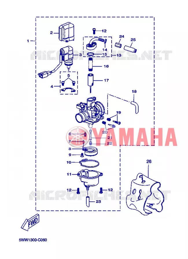 CARBURATEUR Yamaha SCOOTER 50 2013 BOOSTER  CW50