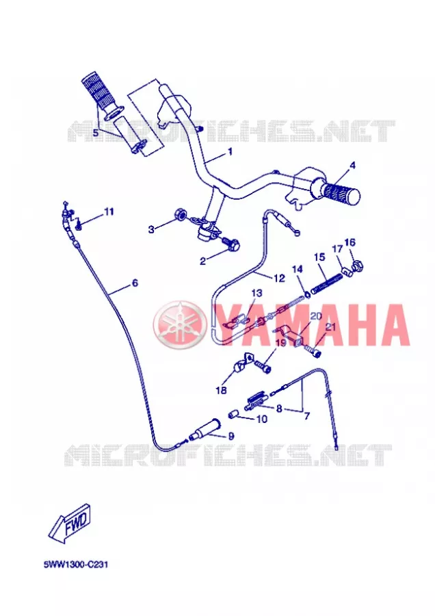 GUIDON ET CABLES Yamaha SCOOTER 50 2013 BOOSTER  CW50