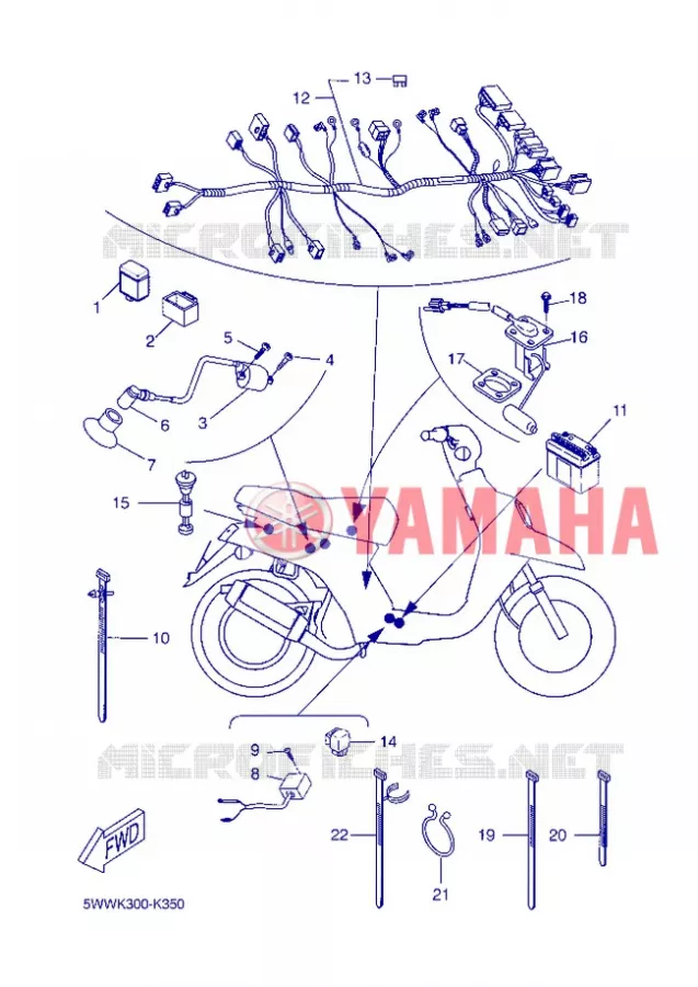 PARTIE ELECTRIQUE 2 Yamaha SCOOTER 50 2013 BWS  CW50