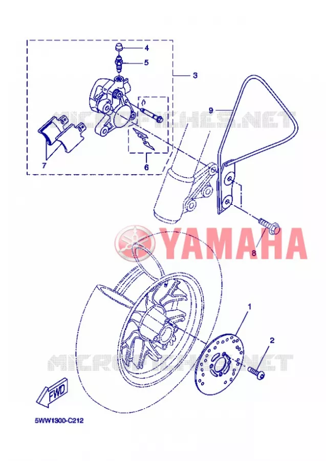 ETRIER DE FREIN AVANT Yamaha SCOOTER 50 2013 BWS  CW50