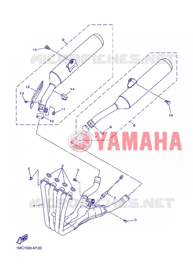 ECHAPPEMENT Yamaha MOTO 1300 2013 FJR ABS  FJR1300A