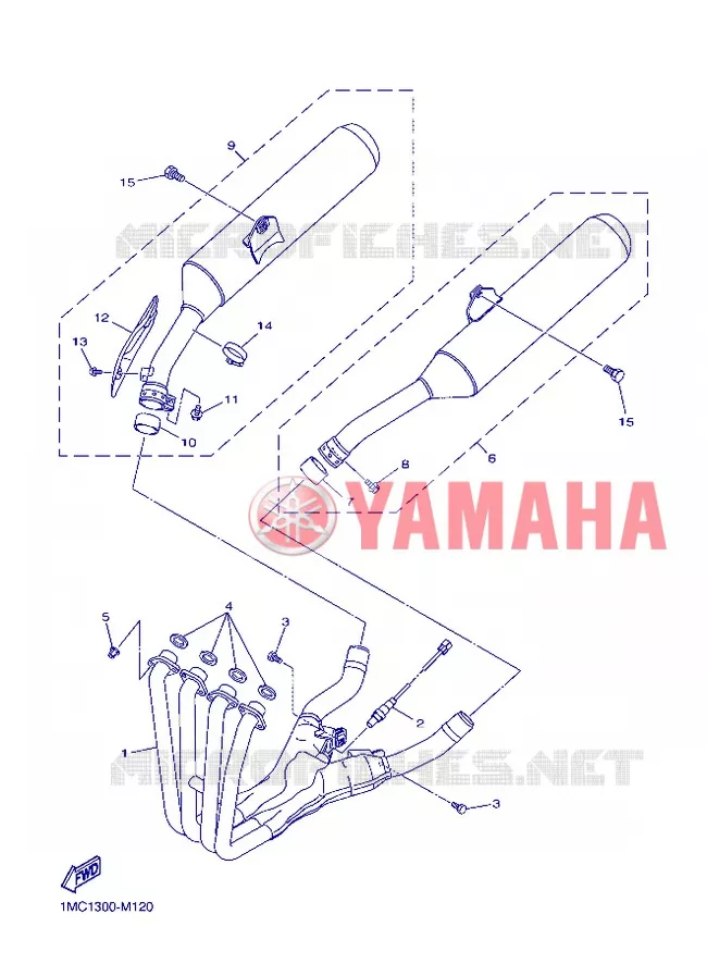 ECHAPPEMENT Yamaha MOTO 1300 2013 FJR ABS  FJR1300A