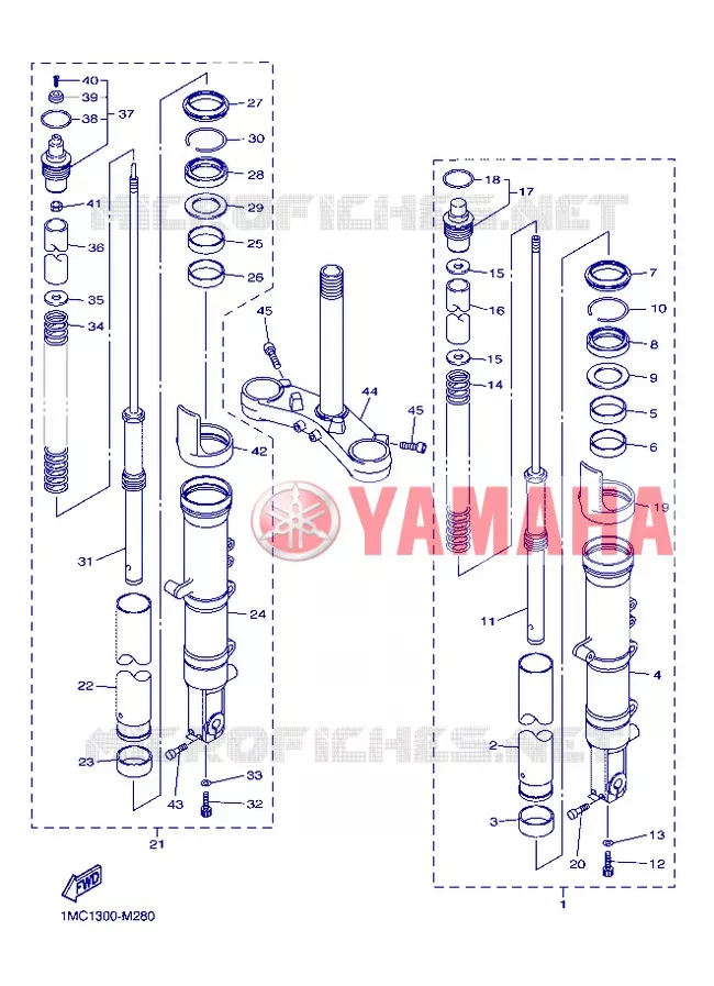 FOURCHE Yamaha MOTO 1300 2013 FJR ABS  FJR1300A