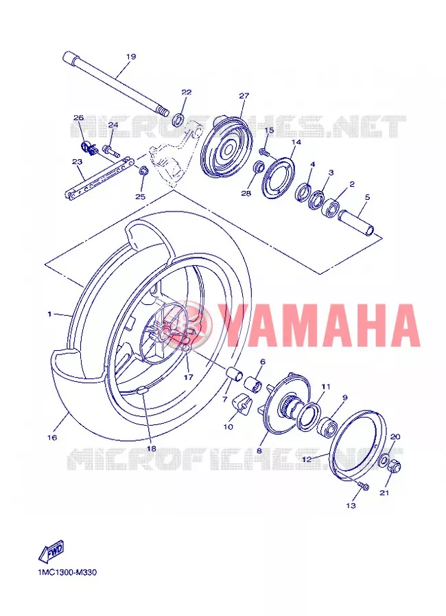 ROUE ARRIERE Yamaha MOTO 1300 2013 FJR ABS  FJR1300A