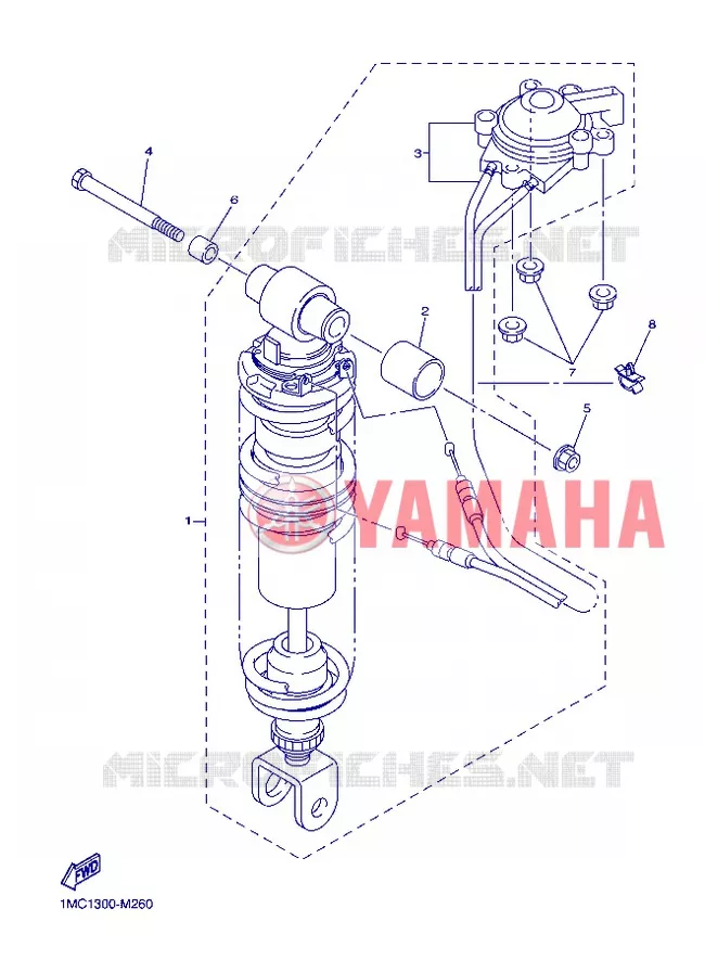 AMORTISSEUR ARRIERE Yamaha MOTO 1300 2013 FJR ABS  FJR1300A