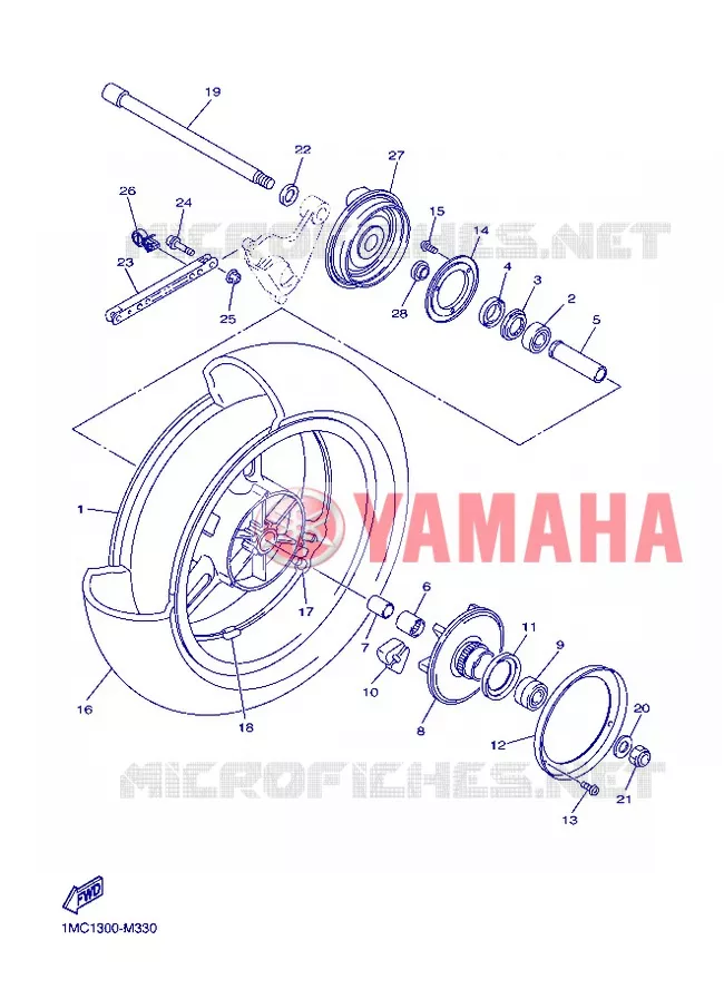 ROUE ARRIERE Yamaha MOTO 1300 2013 FJR ABS  FJR1300A