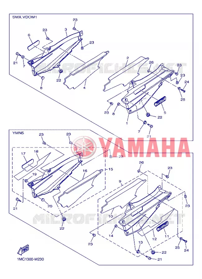 COUVERCLE LATERAL Yamaha MOTO 1300 2013 FJR ABS  FJR1300A