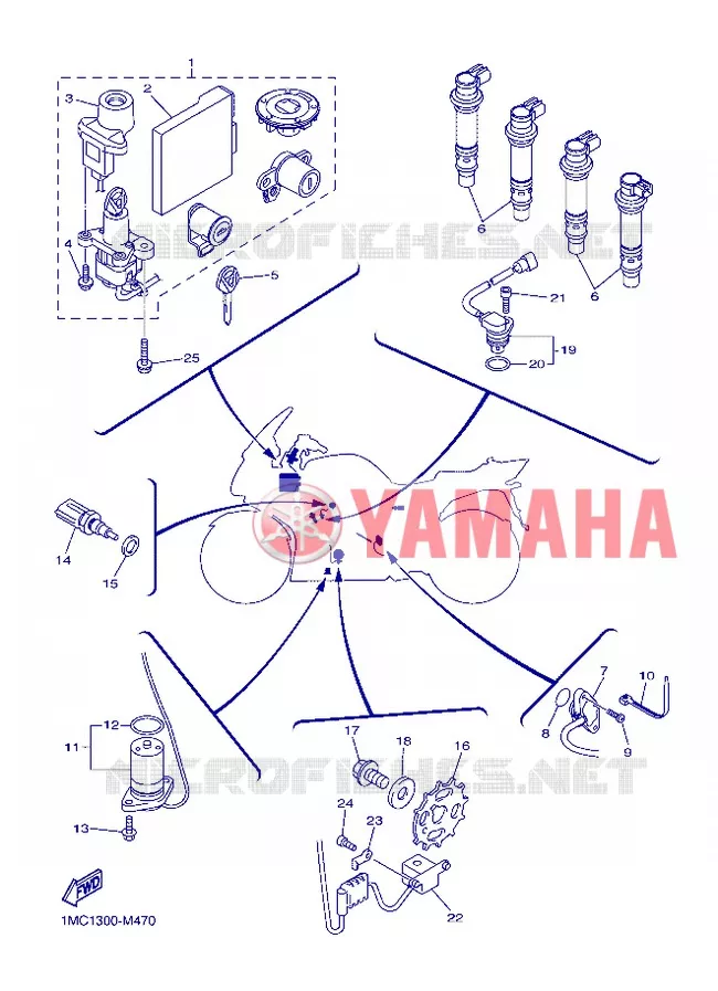PARTIE ELECTRIQUE 1 Yamaha MOTO 1300 2013 FJR ABS  FJR1300A
