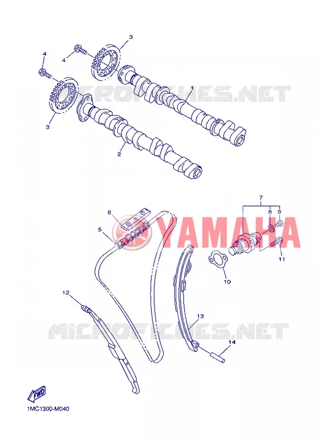 ARBRE A CAMES / CHAINE DE DISTRIBUTION Yamaha MOTO 1300 2013 FJR AS ABS  FJR1300AS
