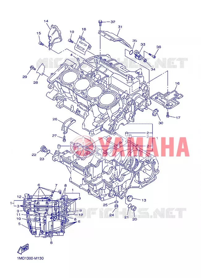CARTER MOTEUR Yamaha MOTO 1300 2013 FJR AS ABS  FJR1300AS