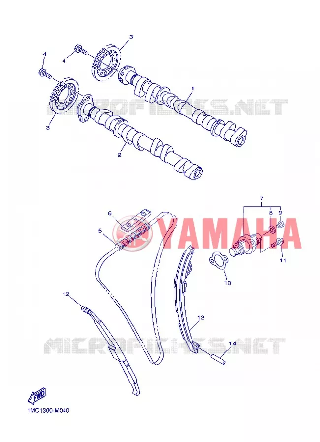ARBRE A CAMES / CHAINE DE DISTRIBUTION Yamaha MOTO 1300 2013 FJR AS ABS  FJR1300AS