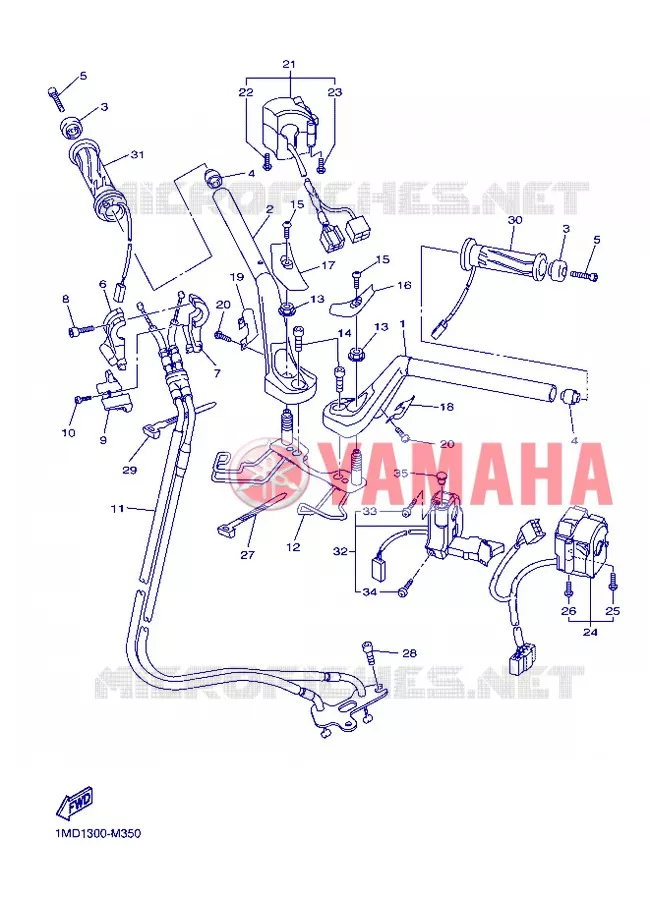 GUIDON ET CABLES Yamaha MOTO 1300 2013 FJR AS ABS  FJR1300AS