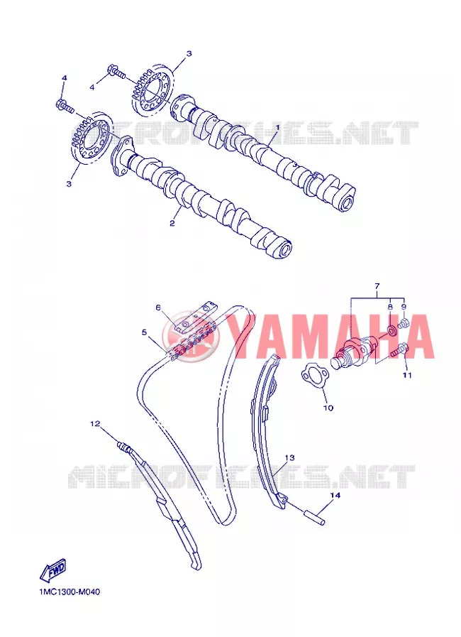 ARBRE A CAMES / CHAINE DE DISTRIBUTION Yamaha MOTO 1300 2013 FJR AS ABS  FJR1300AS