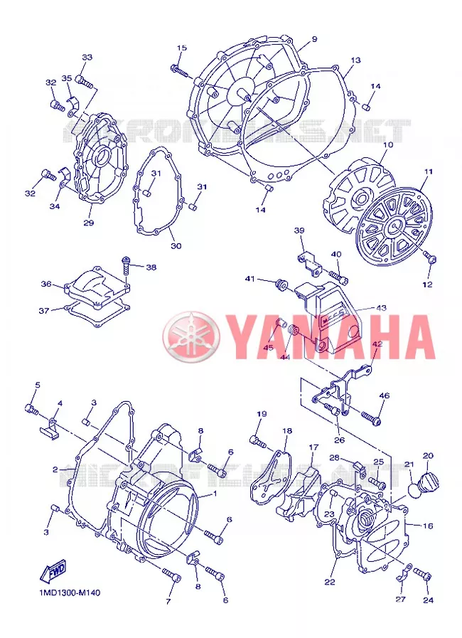 CARTER - MOTEUR 1 Yamaha MOTO 1300 2013 FJR AS ABS  FJR1300AS