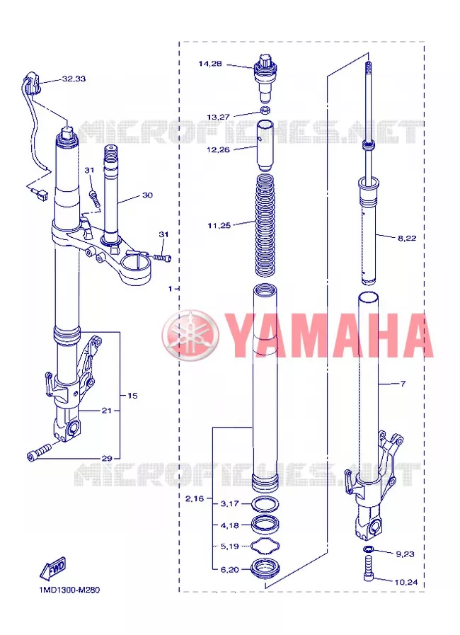 FOURCHE Yamaha MOTO 1300 2013 FJR AS ABS  FJR1300AS