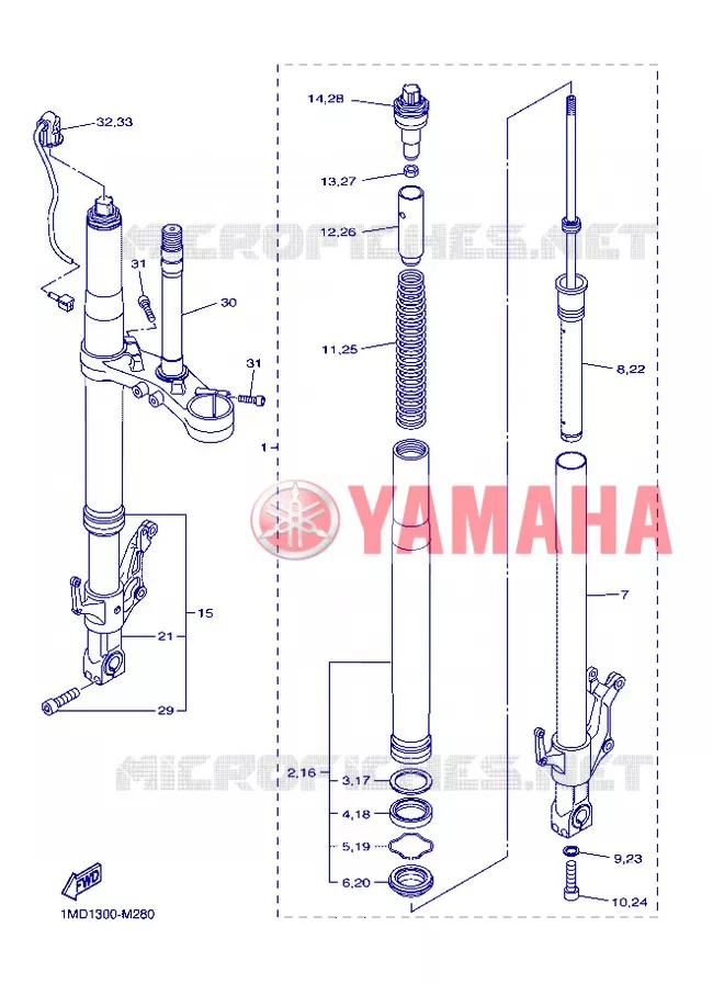 FOURCHE Yamaha MOTO 1300 2013 FJR AS ABS  FJR1300AS