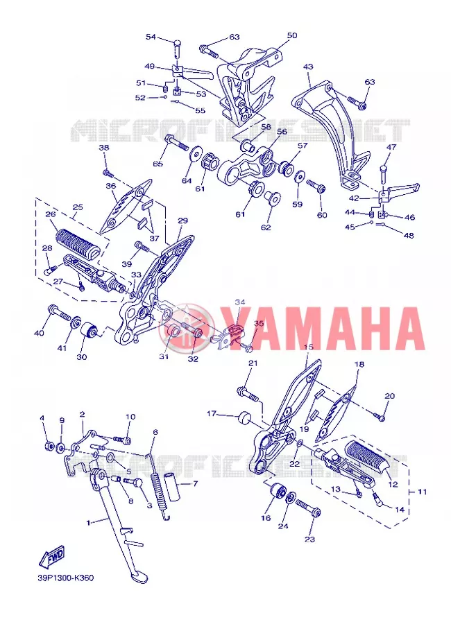 SUPPORT / REPOSE PIEDS Yamaha MOTO 800 2013 FZ8  FZ8-N