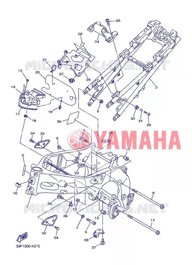 CADRE Yamaha MOTO 800 2013 FZ8  FZ8-N