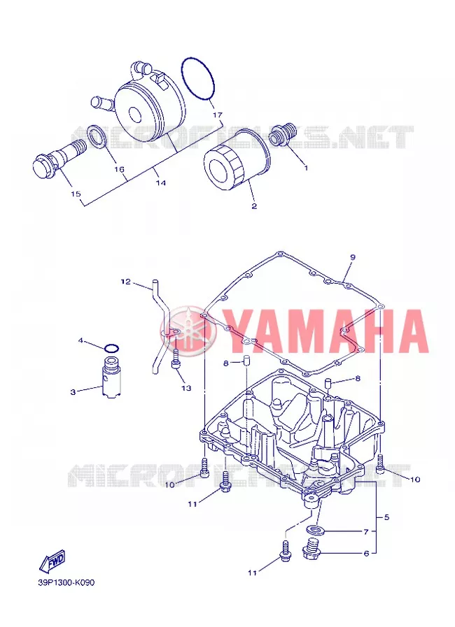 FILTRE A HUILE Yamaha MOTO 800 2013 FZ8  FZ8-N