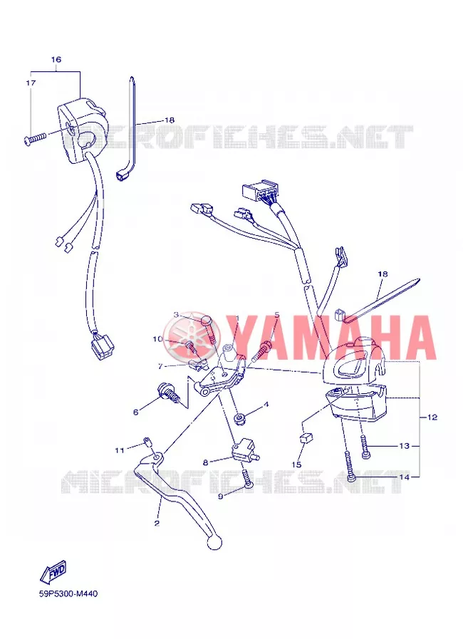 COMMODO / LEVIER Yamaha MOTO 800 2013 FZ8 ABS  FZ8-NA
