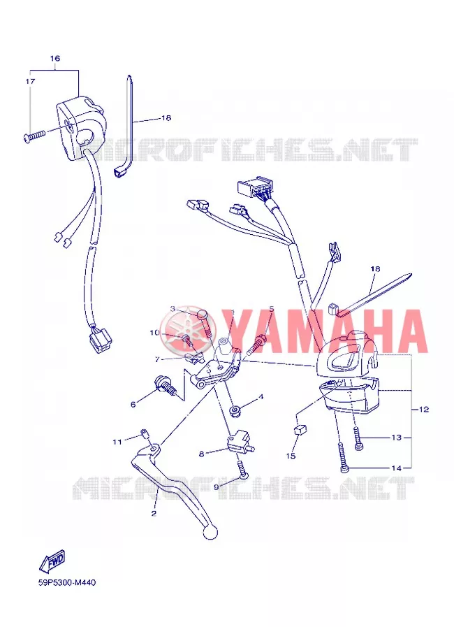 COMMODO / LEVIER Yamaha MOTO 800 2013 FZ8 ABS  FZ8-NA