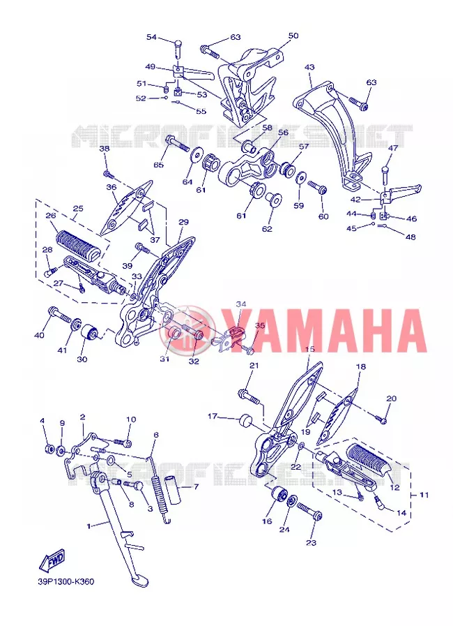 SUPPORT / REPOSE PIEDS Yamaha MOTO 800 2013 FAZER  FZ8-S