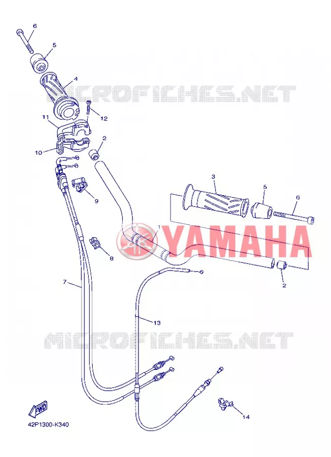 GUIDON ET CABLES Yamaha MOTO 800 2013 FAZER  FZ8-S