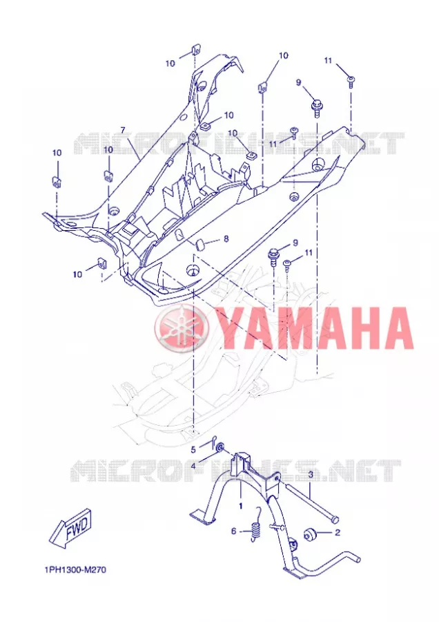 SUPPORT / REPOSE PIEDS Yamaha SCOOTER 50 2013 AEROX  NS50