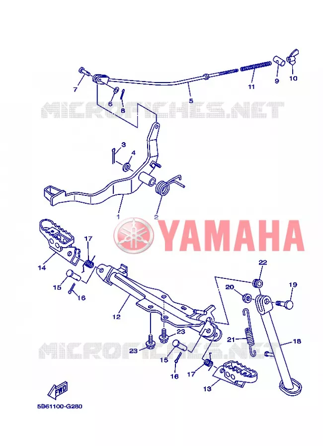 SUPPORT / REPOSE PIEDS Yamaha MOTO 110 2013 TTRE  TT-R110E