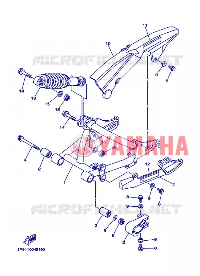 BRAS OSCILLANT / AMORTISSEUR Yamaha MOTO 50 2013 TTR  TT-R50E