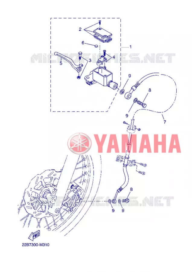 MAITRE CYLINDRE DE FREIN AVANT Yamaha MOTO 125 2013 WR-R  WR125R