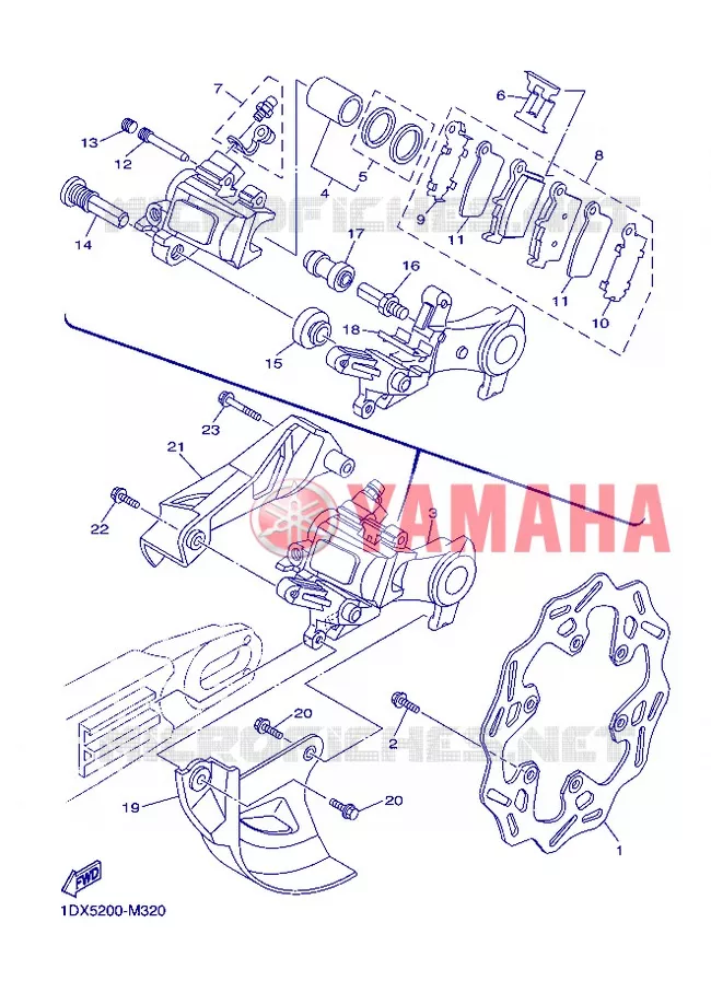 ETRIER DE FREIN ARRIERE Yamaha MOTO 250 2013 WRF  WR250F