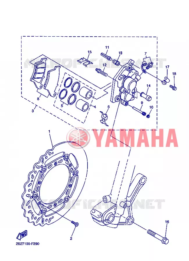 ETRIER DE FREIN AVANT Yamaha MOTO 250 2013 WRF  WR250F