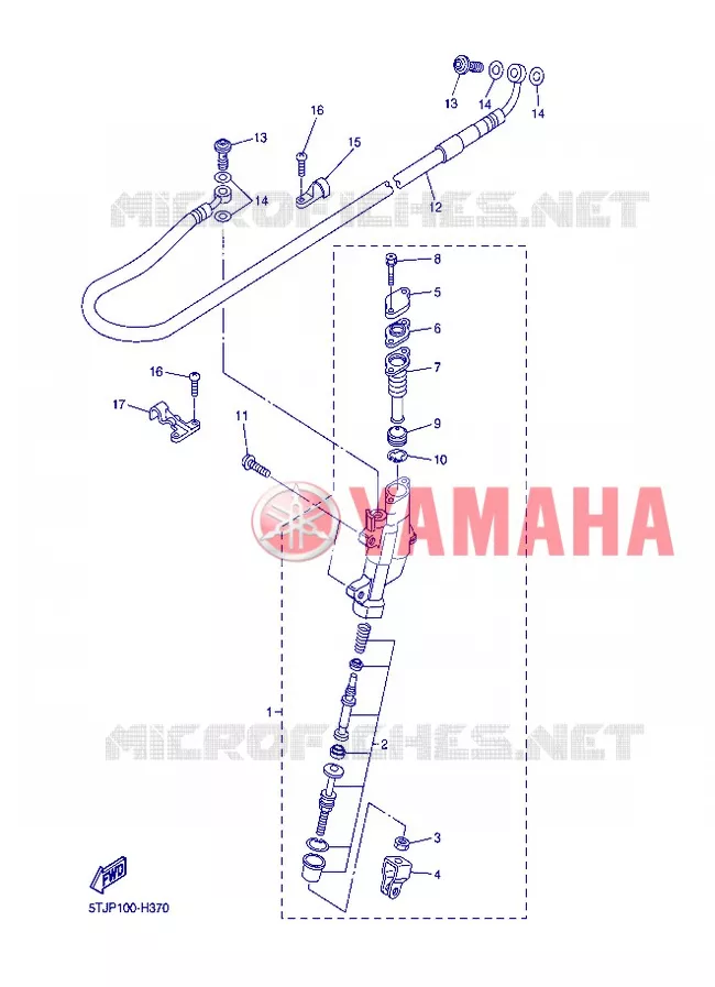 MAITRE CYLINDRE DE FREIN ARRIERE Yamaha MOTO 250 2013 WRF  WR250F