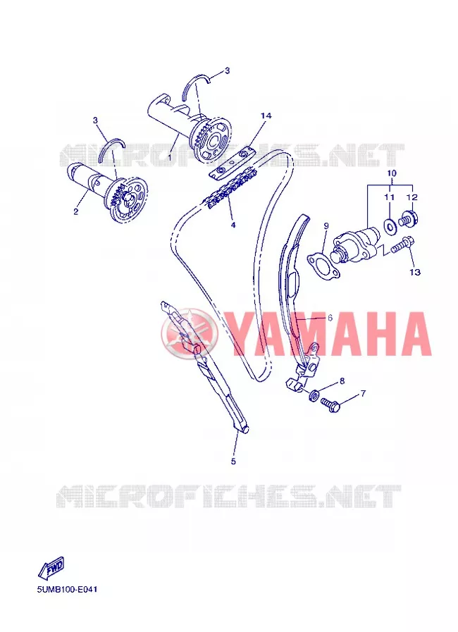 ARBRE A CAMES / CHAINE DE DISTRIBUTION Yamaha MOTO 250 2013 WRF  WR250F
