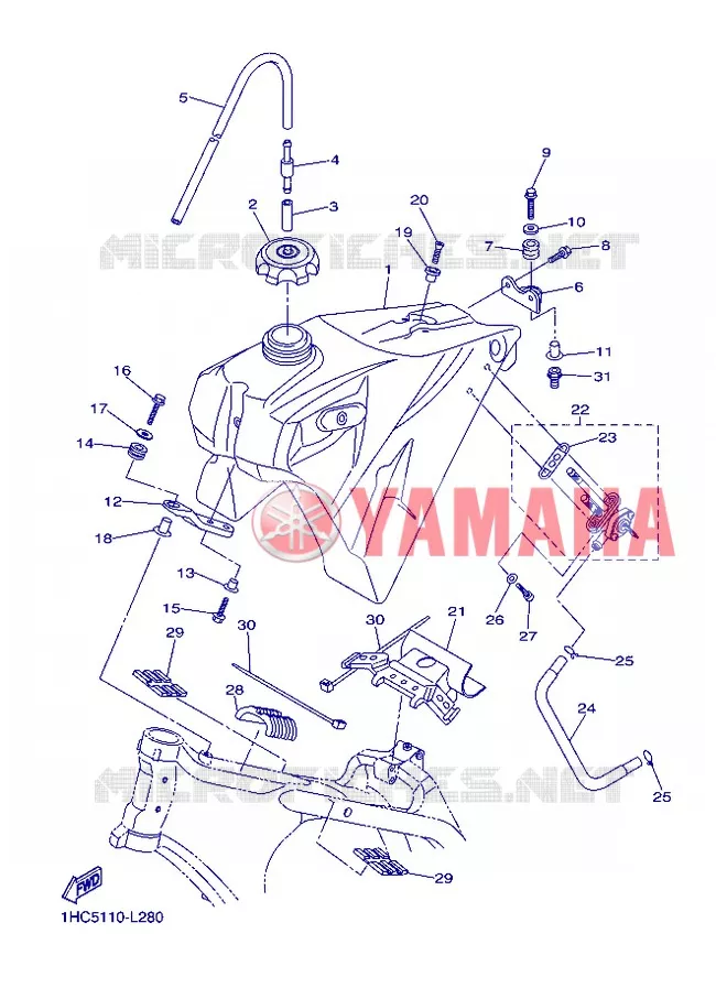 RESERVOIR A ESSENCE Yamaha MOTO 250 2013 WRF  WR250F