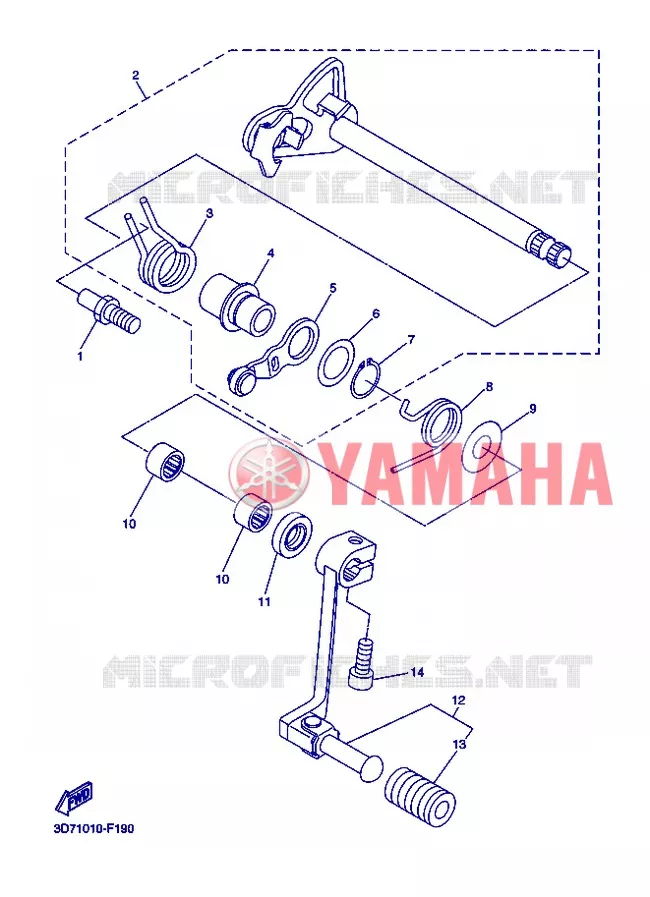 AXE DE SELECTEUR / PEDALE Yamaha MOTO 250 2013 WR-R  WR250R