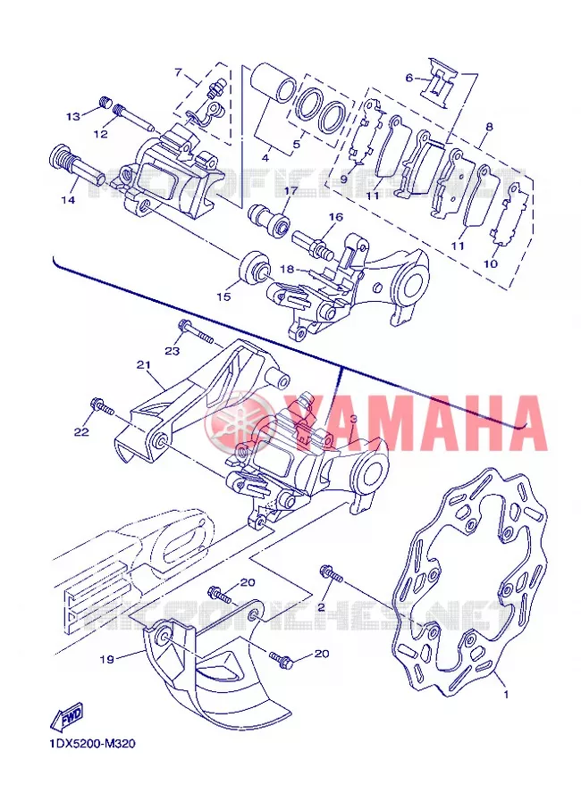 ETRIER DE FREIN ARRIERE Yamaha MOTO 450 2013 WRF  WR450F