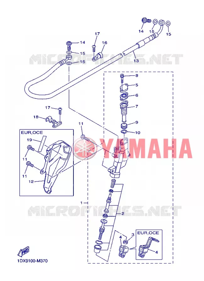 MAITRE CYLINDRE DE FREIN ARRIERE Yamaha MOTO 450 2013 WRF  WR450F