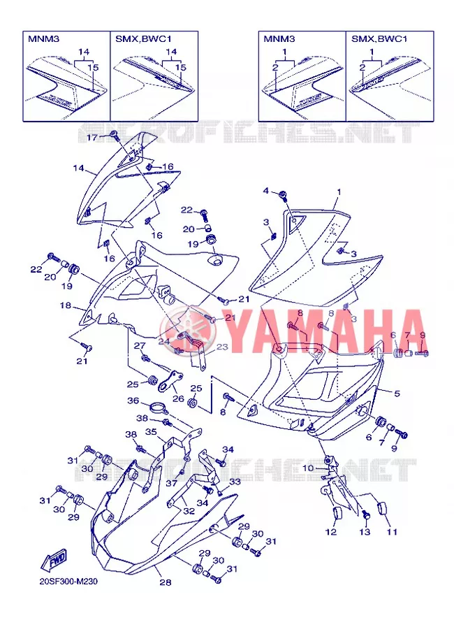 COUVERCLE LATERAL 2 Yamaha MOTO 600 2013 XJ6 ABS  XJ6NA