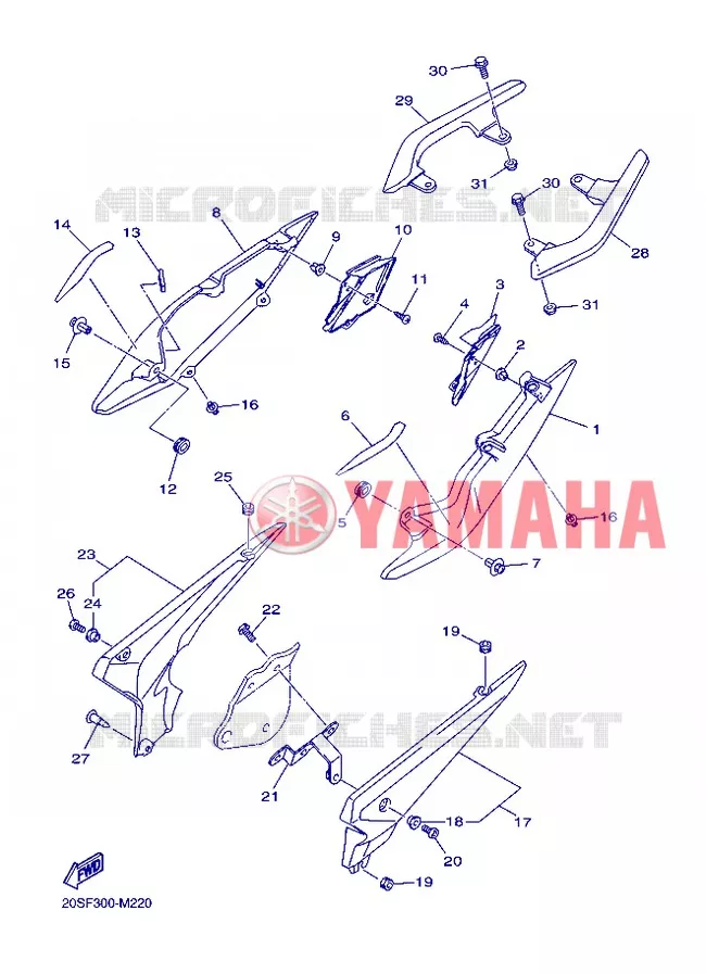 COUVERCLE LATERAL Yamaha MOTO 600 2013 XJ6 ABS  XJ6NA